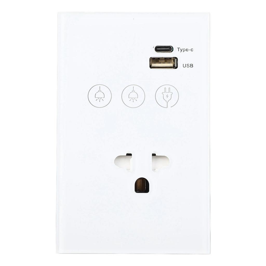 Smart Wall Outlet 2.4G WiFi Touch Light   Voice Remote Control Smart Plug with USB and Type C   Port for  
