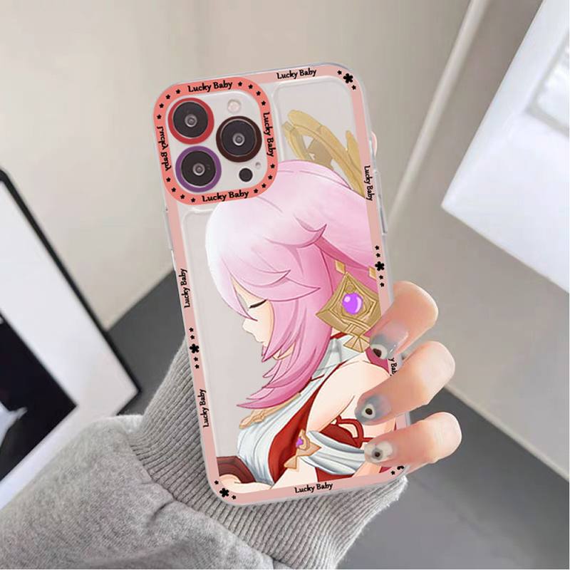 Genshin Impact Yae Miko Phone Case for iPhone 11 12 13 Mini Pro Max 14 Pro Max Case Shell