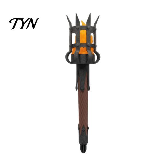 Handheld Torch Light Medieval Wall Lamp, LED Light, Retro Realistic Lamp Flame for Halloween Party Decor, Mardi Gras Indoor Landscaping Ornament