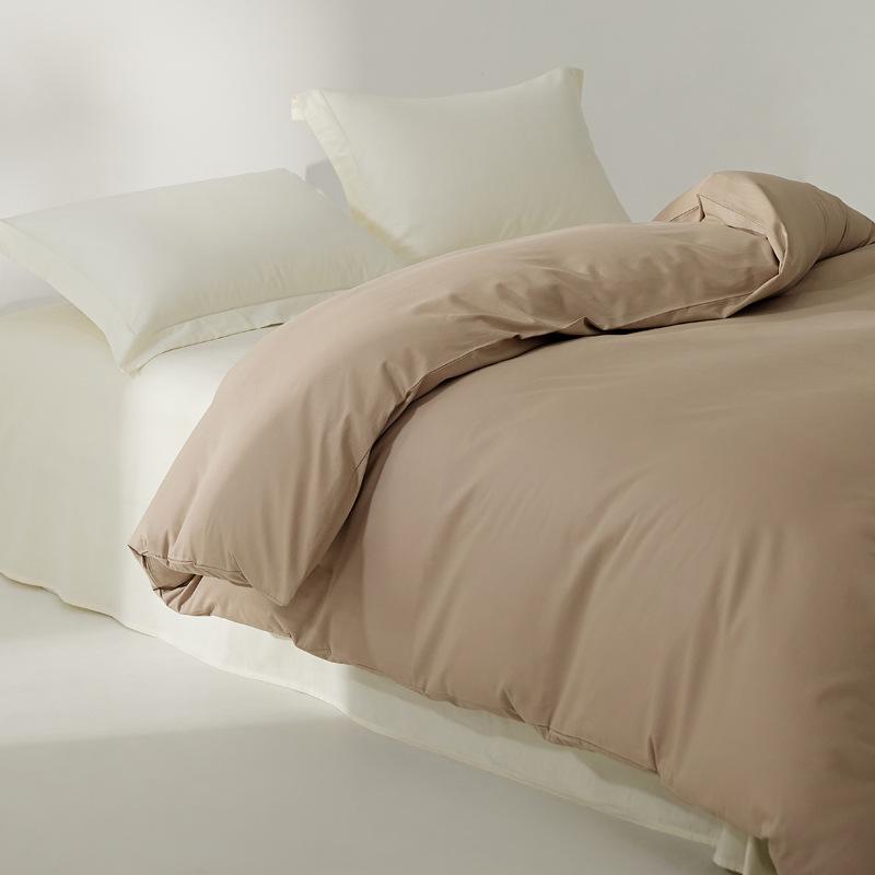 Пододеяльник из длинноволокнистого хлопка, с начесом - Теплый, Однотонный, Простой дизайн для зимы (Одинарный/Двойной)