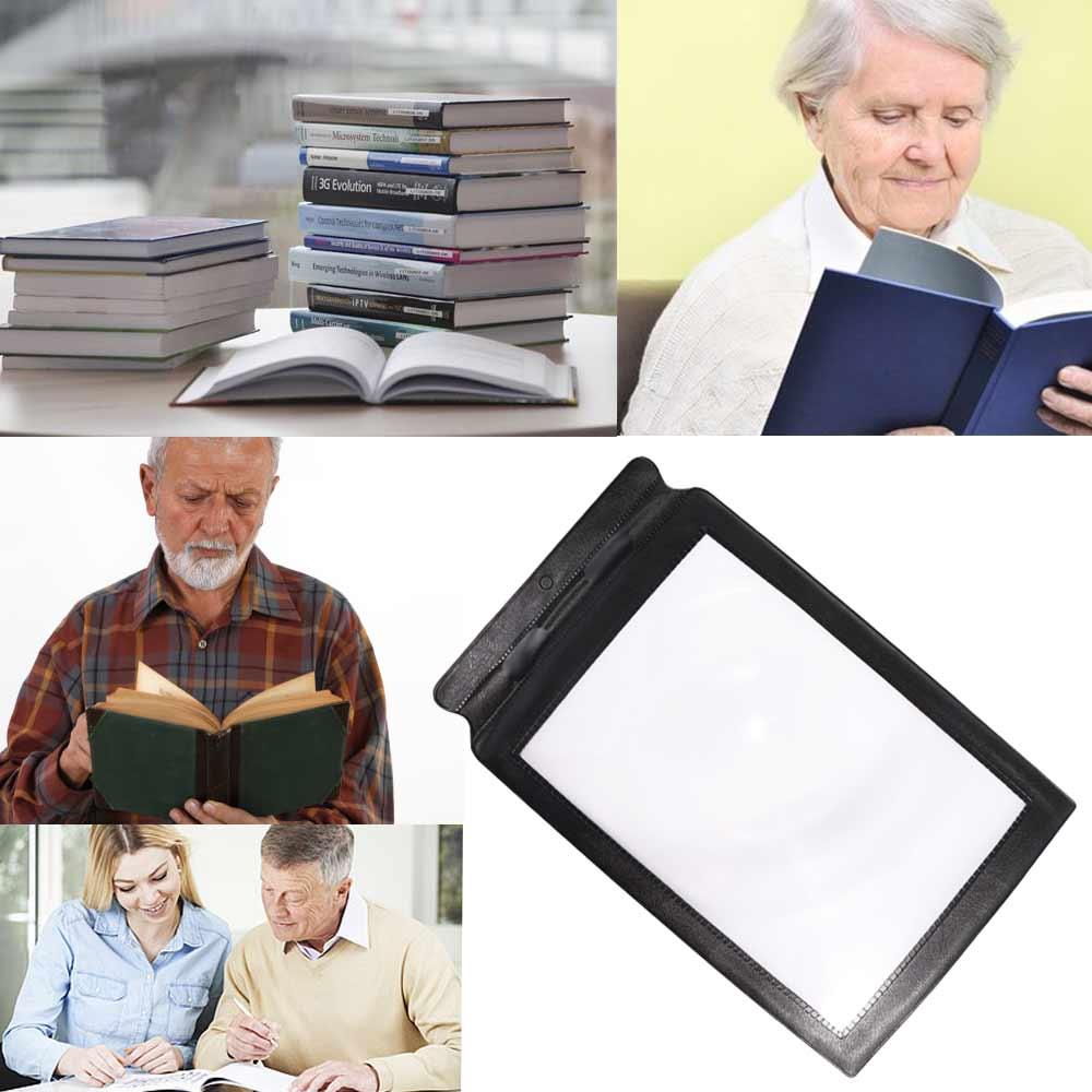 Handheld Large Sheet Magnifier A4 Lenses Loupe Science Tool Magnifying Glass Reading Book