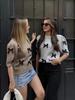 2025 Spring/Summer Women's Casual Solid Color Round Neck Bow Short Sleeve Sweater