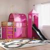 VidaXL Bunk Bed with Slide and Pink Curtains 90x200 Cm 3284169