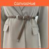 Womens Casual Leather Belt With Silver Buckle For Jeans And Office Wear Gift
