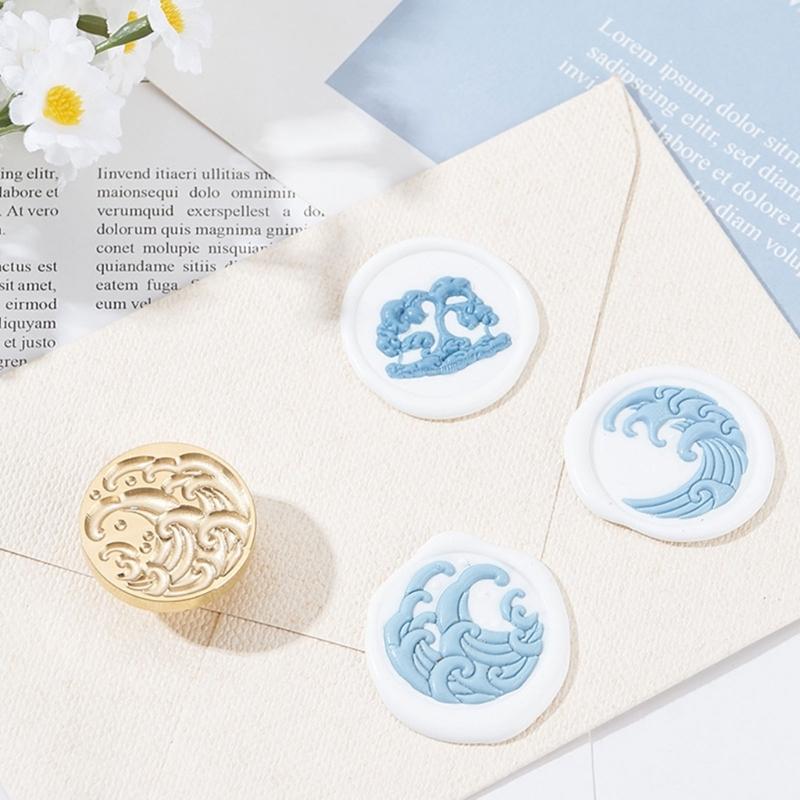 Волнистая текстурированная головка штампа для восковой печати Металлическая головка штампа для воска для валентинки, открытки на день рождения, приглашений, конверта