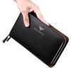 WILLIAMPOLO Men's Wallet Business Large Capacity Clutch Bag Genuine Leather Clutch Wallet Double Zipper Handbag Long Men Wallet