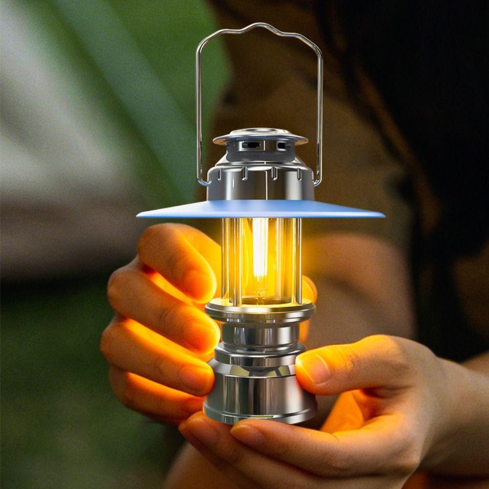 Tent Retro Style Horse Lantern Portable Rechargeable Emergency Lamp Long Lasting Bright Atmosphere Lighting Survival