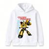 Kids Boys Girls Casual Pullover Hoodie, Cool Cartoon Mecha Robot Pattern Long Sleeve Hooded Sweatshirt, Comfortable Loose Top For Daily Wear And Outdo