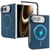 Чехол-книжка For IPhone Duo Fold с узором под карбон, магнитная защитная задняя крышка для MagSafe, чехол для беспроводной зарядки телефона Funda