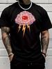 Unisex Summer Crew Neck Short Sleeve T Shirt Cloud Eye Lightning Print Casual Loose Streetwear Fashion Daily Male Tops Outfit