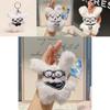 Charming Plush Dog Keychain With Trendy Glasses And Vibrant Color Options Available