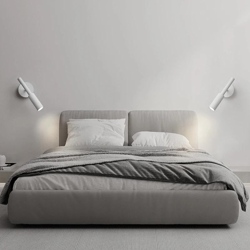 Modern Adjustable Rotaion Wall Light Minimalist Spotlight 7W LED Chandelier Reading Lights for Bedroom Hotel Night Book Lamp