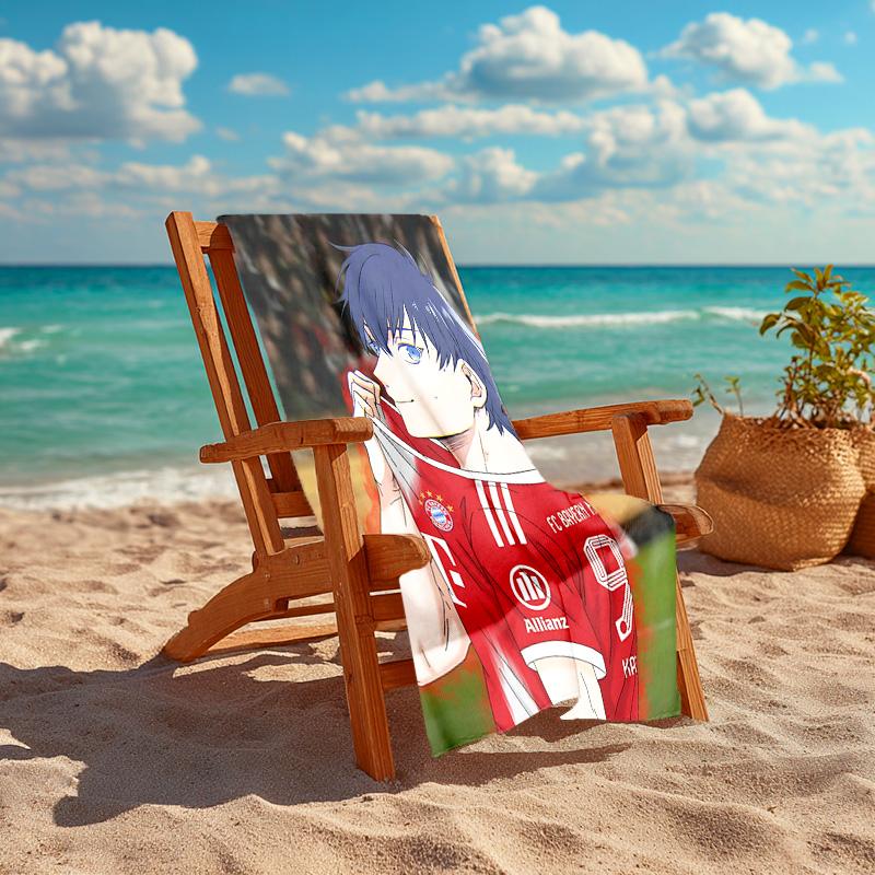 1pc Anime Soccer Player Celebration Cartoon Quick Dry Microfiber Bath Towel for Swimming Surfing Camping Unisex Holiday. SJT720143