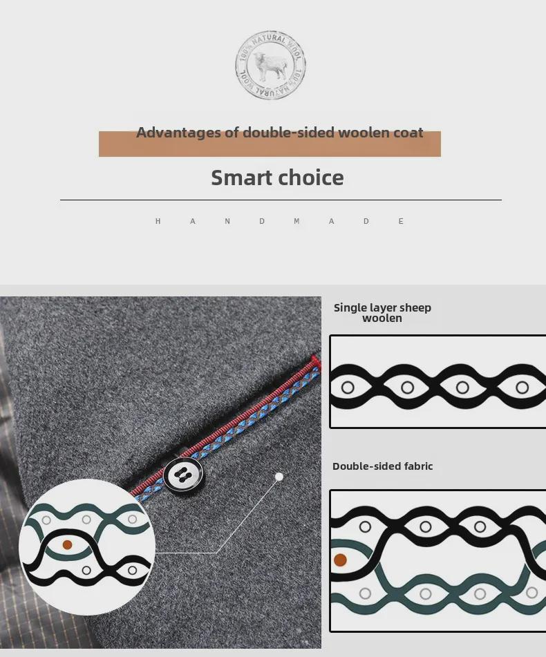 Мужское шерстяное пальто средней длины с мехом норки, съемной подкладкой из гусиного пуха и воротником-стойкой
