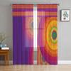 Flower Mandala Colored Tulle Curtains for Bedroom Hall Living Room Decor Chiffon Curtain for Balcony Kitchen Home Drapes