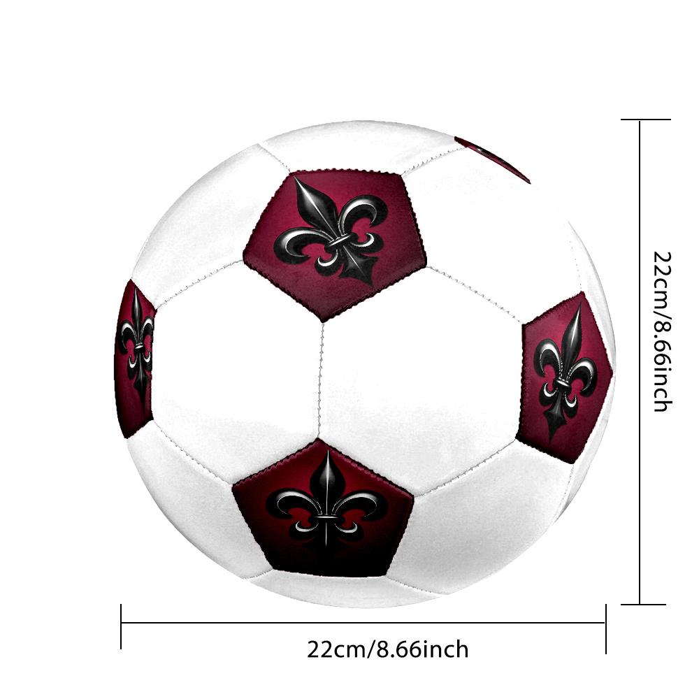 1PC Black Fleurdelis Symbol Soccer Ball Size 5 Football Machine Sewn Indoor/Outdoor Universal Football S56