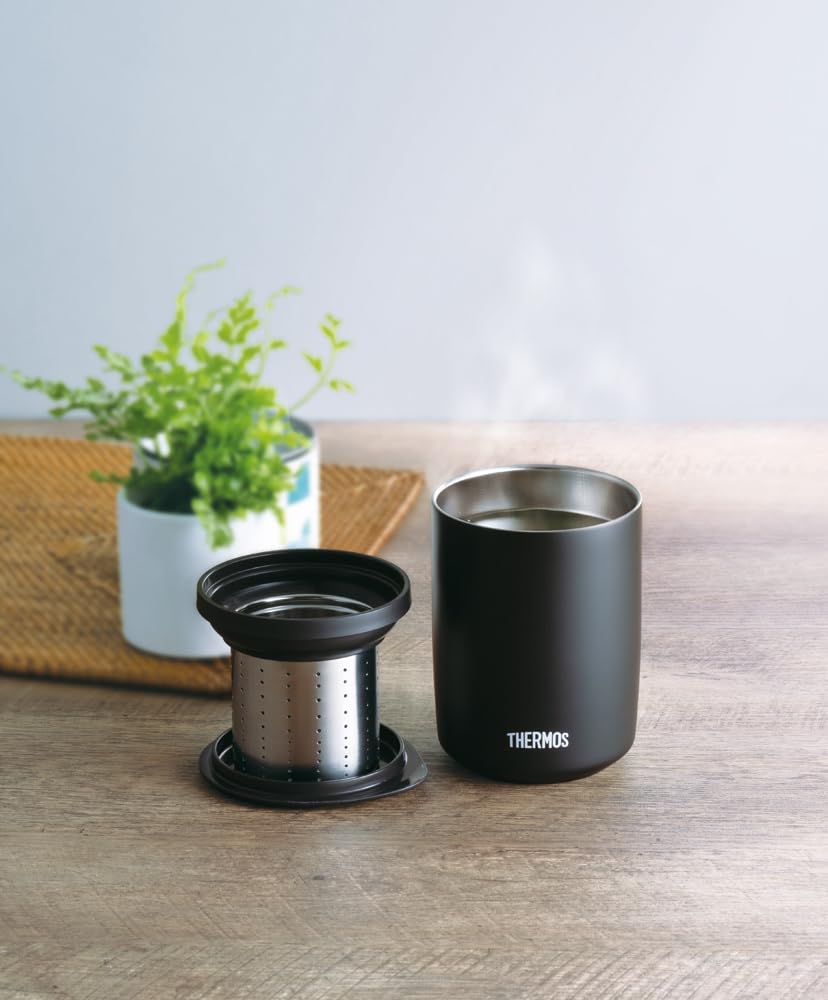 Термос для чая с вакуумной изоляцией, стакан для чая 500 мл, черный STB [с ситечком] JTB-500FI