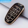 Чехол для ключей автомобиля из ТПУ с 5/6/7 кнопками для 2020 2021 Hyundai Sonata Nexo DN8 Santa Fe TM Tucson NX4 Staria Ioniq, аксессуары