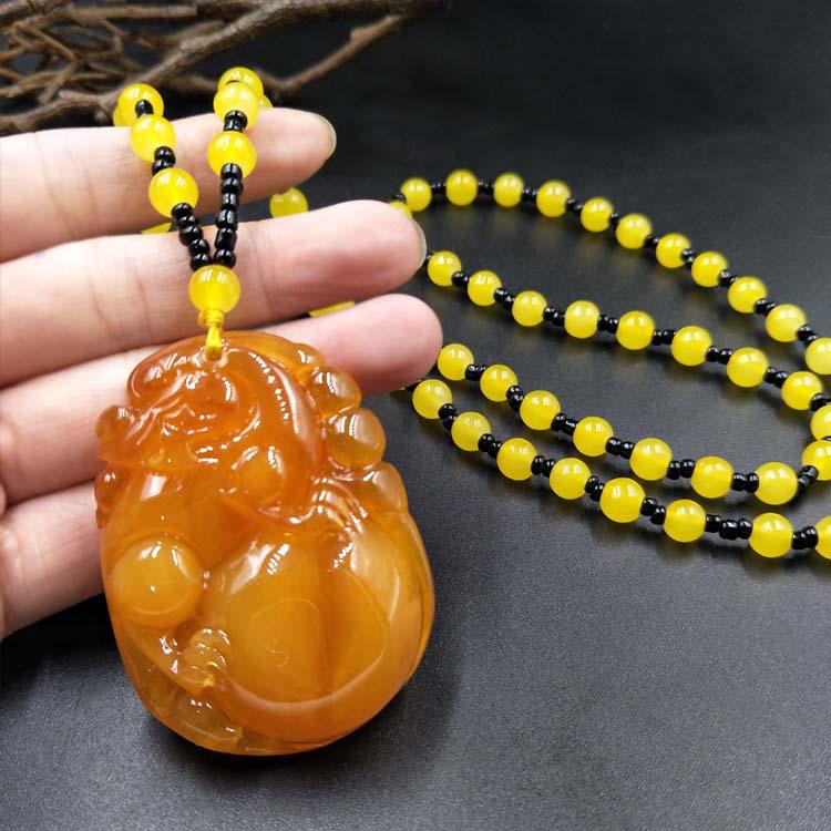 Этнический стиль бисерная подвеска из янтаря цепочка для свитера