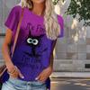 Women Summer T Shirt Fried Kitten Print Retro Fashion Short Sleeve Tees Casual Printed Tops