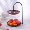 Nordic Light Luxury Iron Fruit Двухслойная тарелка Полка для конфет Полка для гостиной Поднос для закусок с фруктами Простая многофункциональная корзина-органайзер для закусок