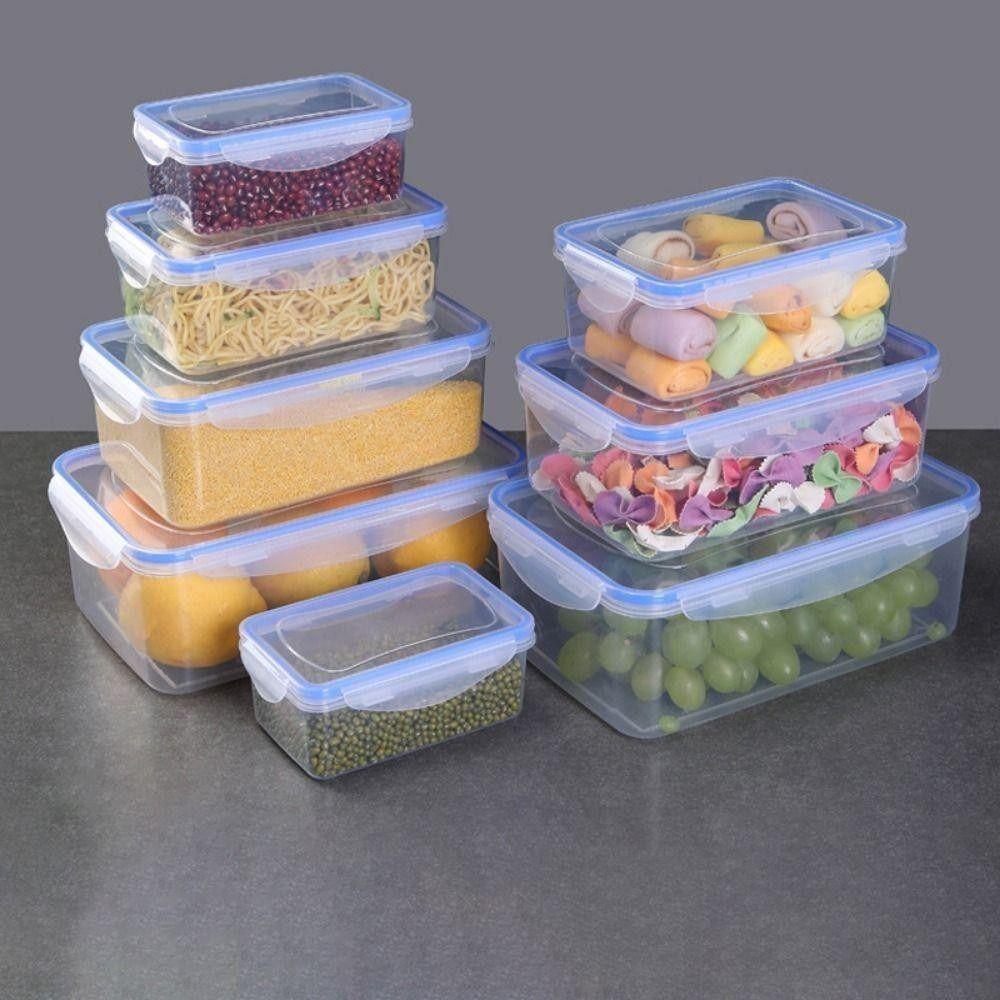 1/4PCS Sealed Rectangular Refrigerator Storage Box Plastic Microwave-heated Lunch Boxes