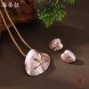 Новый эмалевый цветной набор серег-пусетов и подвески-кулона, женское маленькое прозрачное весенне-летнее ожерелье с ракушкой морской звезды