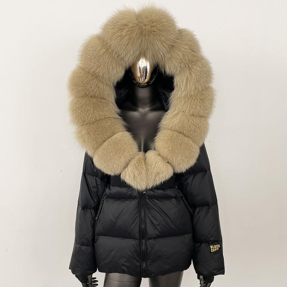 OFTBUY пуховик женский зимний натуральный воротник из лисьего меха толстый теплый средней длины с капюшоном съемная верхняя одежда модная куртка из натурального меха