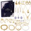 24-Day Advent Calendar Jewelry Blind Box Kids Alloy Bracelet Necklace Earring Set Christmas Valentine Gift