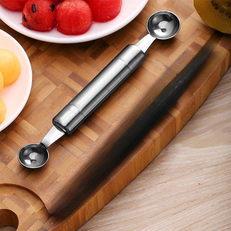 Мяч для копания фруктов, артефакт, арбузная ложка, нож для резьбы из нержавеющей стали, тарелка, многофункциональный резак для фруктов, два в одном