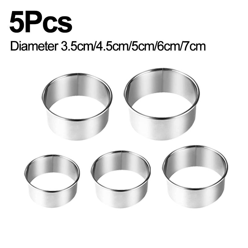 Stainless Steel Biscuit Mold Kitchen Round Cookie Cutter Set Baking Circle Pastry Cake Mould DIY Dumplings Skin Cutting Tools