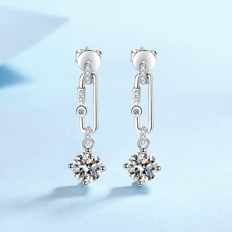 Новые женские серьги из серебра 925 пробы с муассанитом, высококачественные длинные серьги с кисточками и универсальным темпераментом