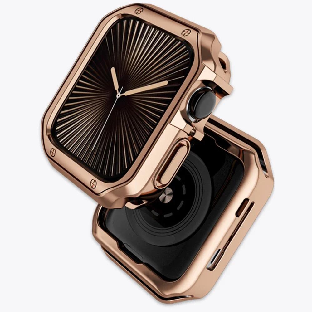 Ремешок из нержавеющей стали для Apple Watch Ultra 49 мм 10 46 мм 42 мм Чехол+ремешок из ТПУ для Iwatch 9 8 7 6 5 4 45 мм 44 мм 41 мм 40 мм Браслет