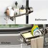 Кухонное пространство Алюминиевая раковина Сливная полка Хранение губки Держатель крана Сушилка для мыла Корзина Органайзер Аксессуары для ванной комнаты