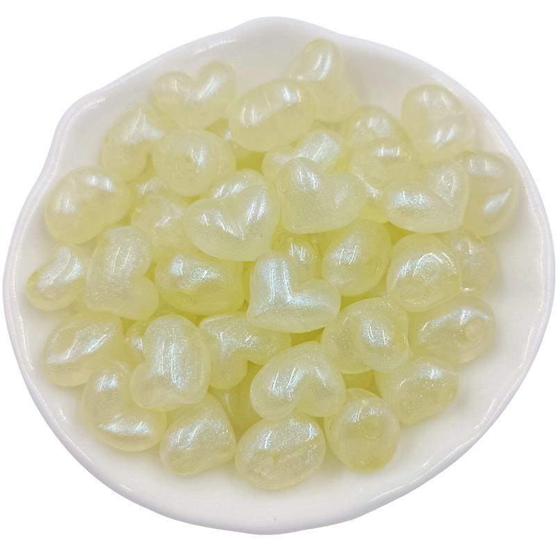 Acrylic Jewelry Making Fluorescent Powder Loose Beads 10pcs Macaron Beading Material Pointed Heart/Star For Bracelet Necklace Beads