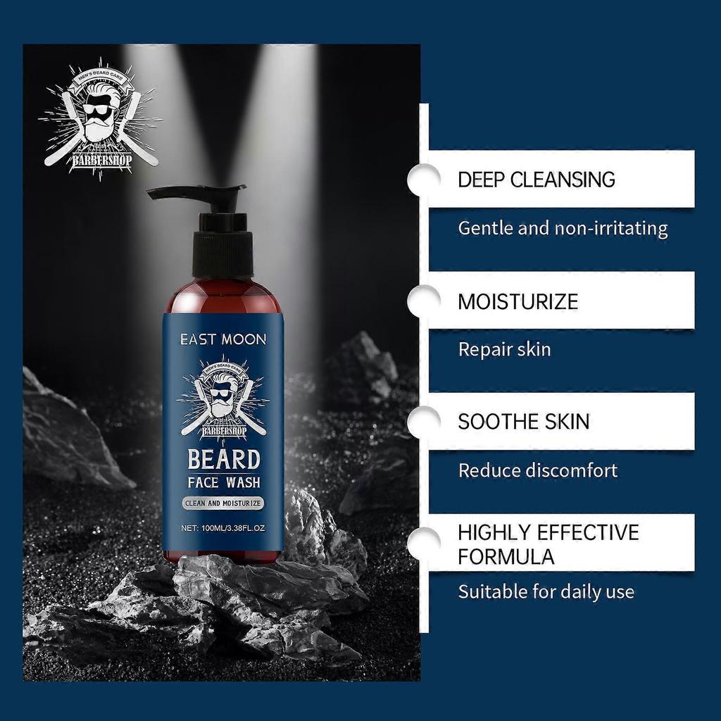 Men's Beard Care Shampoo, Hydrates, Repairs, Moisturizes, Frizz Control ,100ml