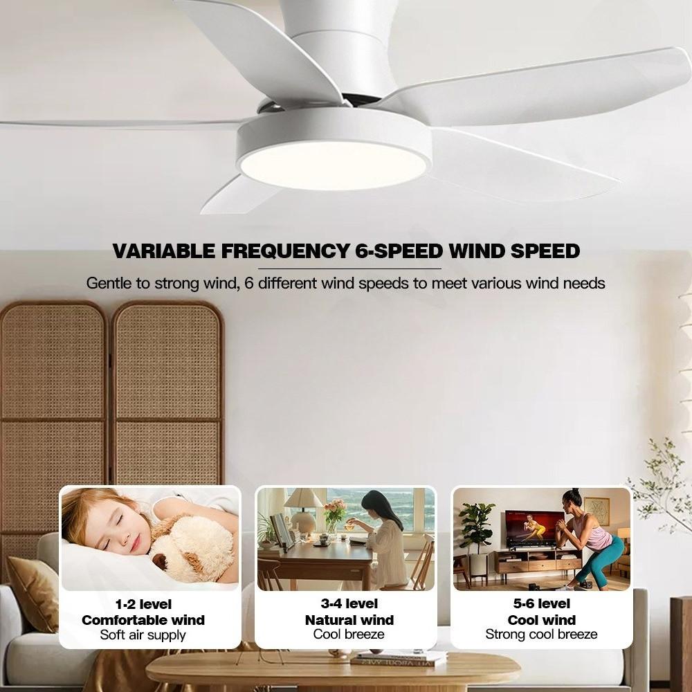 42" 52"  Lamp Frequency Conversion Remote Control Ceiling Fan Light Balcony Fan Ceiling Fan With Light LED Full Spectrum Fan