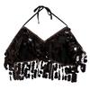 Sequins Dance Bra Belt High Waist Hip Scarf Fashion Belly Dance Skirt  Performance Top