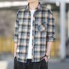 Checkered Shirt Men's Loose Lapel Top Design Sense Casual Shirt Long Sleeved Jacket