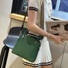 Women's Bag Bucket Bag Premium Leather Layer Cowhide Handbag Fashion Genuine Leather Shoulder Crossbody Bag