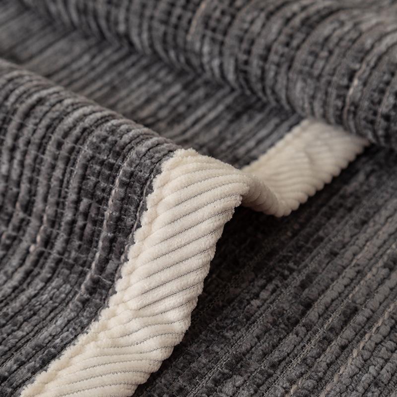 Simplicity Striped Chenille Anti-scratch Couch Cover Solid Color Four Seasons Universal Sofa Cover Living Room Non-slip Sofa Mat