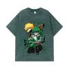 Стиранные футболки 275 г/м² 100% Хлопок My Hero Academia V21 Принт Унисекс Футболка из плотного хлопка