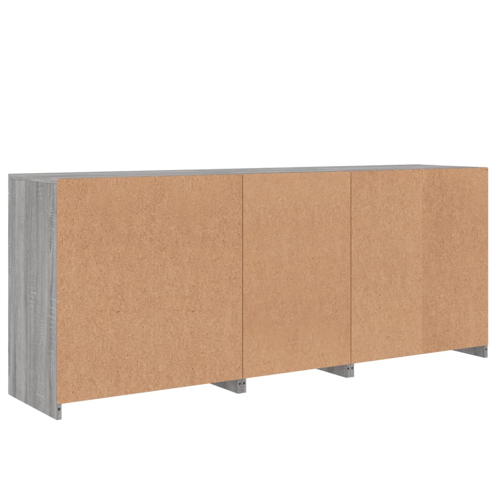 Sideboard with LED Lights Grey Sonoma 162 x 37 x 67 cm