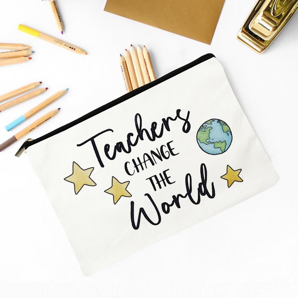 I'am Teacher What Is Your Superpower Women Bag Large Capacity Case School Stationery Supplies Storage Bags Travel Wash Pouch Teacher Gifts