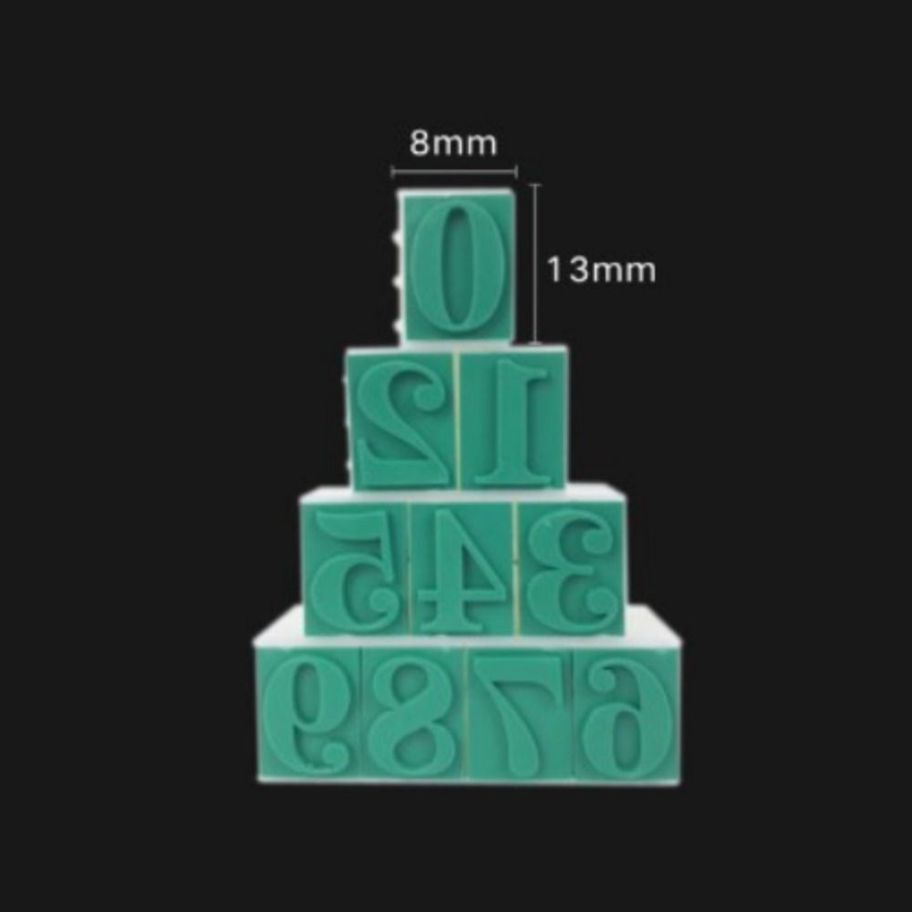 Detachable Number Stamps Numeral 0-9 Stamp Combination Set Tag Birthday Party