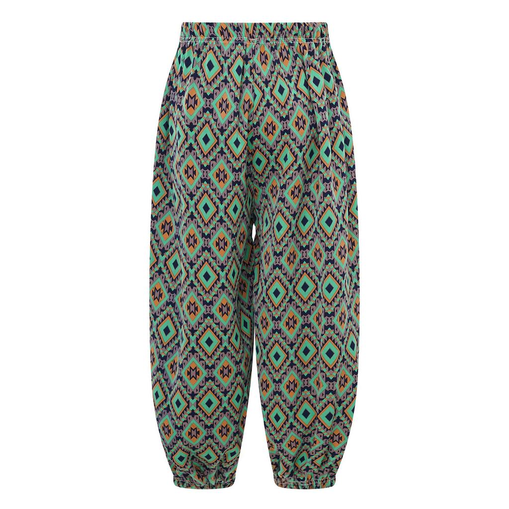 Модные шаровары для мальчиков и девочек, легкие брюки с эластичной талией, брюки с красочным принтом, для отпуска, путешествий, пляжа, дома