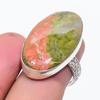 Natural Unakite Gemstone Handmade 925 Sterling Silver Jewelry Ring Size 7 L2m98
