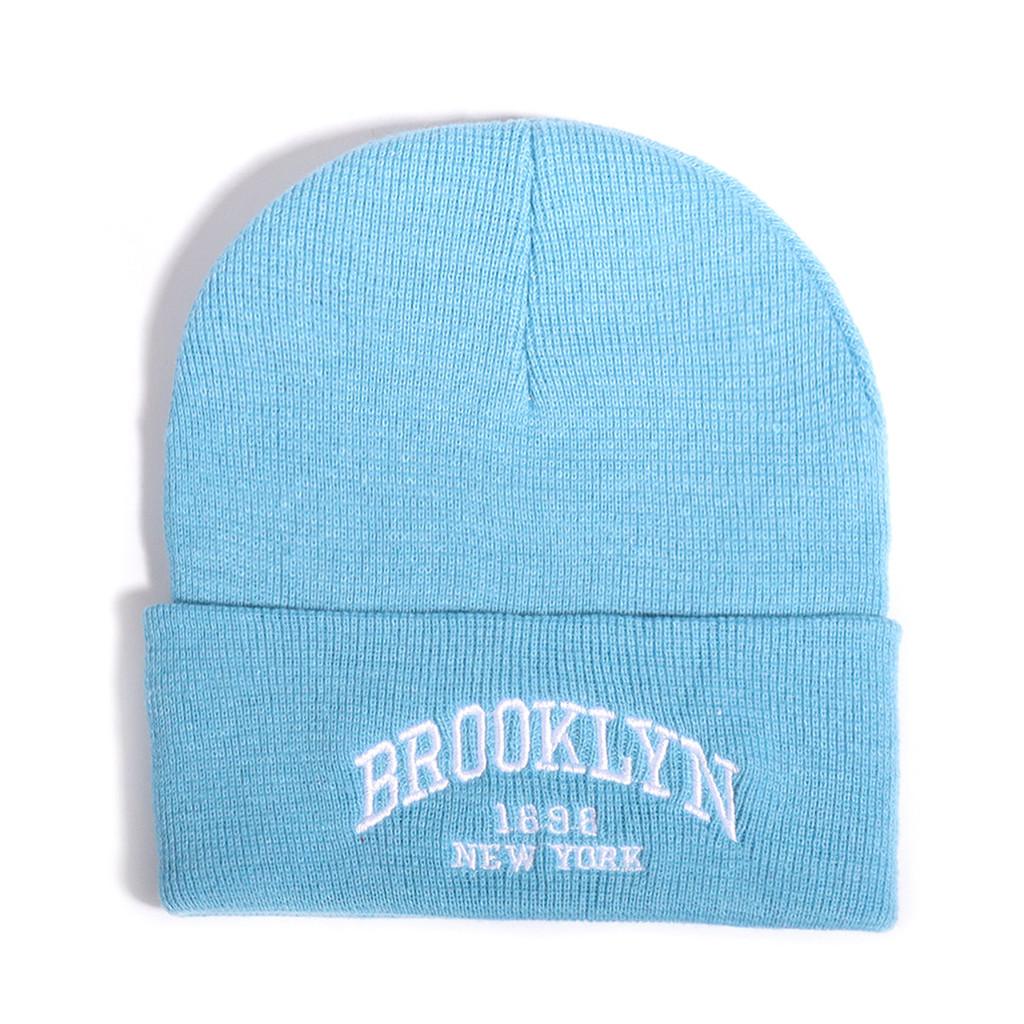 Осенне-зимняя вязаная шапка с вышитыми буквами и акрилом для уличного и хип-хоп стиля