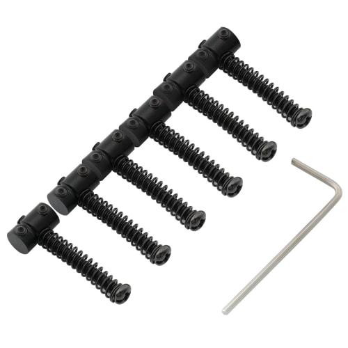 Musiclily Pro 10,8 мм Маленькие бочкообразные стальные седла для Telecaster для электрогитар Fender Squier Telecaster, черные (Набор из 6)