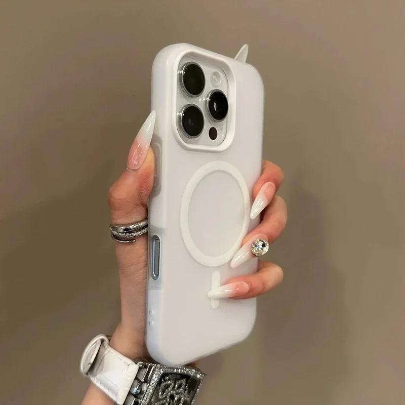 Роскошный матовый белый чехол для Magsafe с магнитом для iPhone 17 17Air 11 12 13 14 15 16 Pro Max, прозрачная магнитная задняя крышка